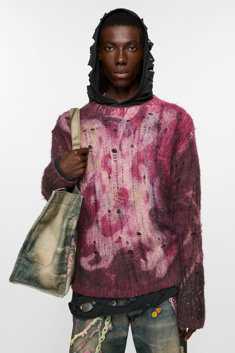 Acne Studios Printed knit jumper - Dark purple outlook