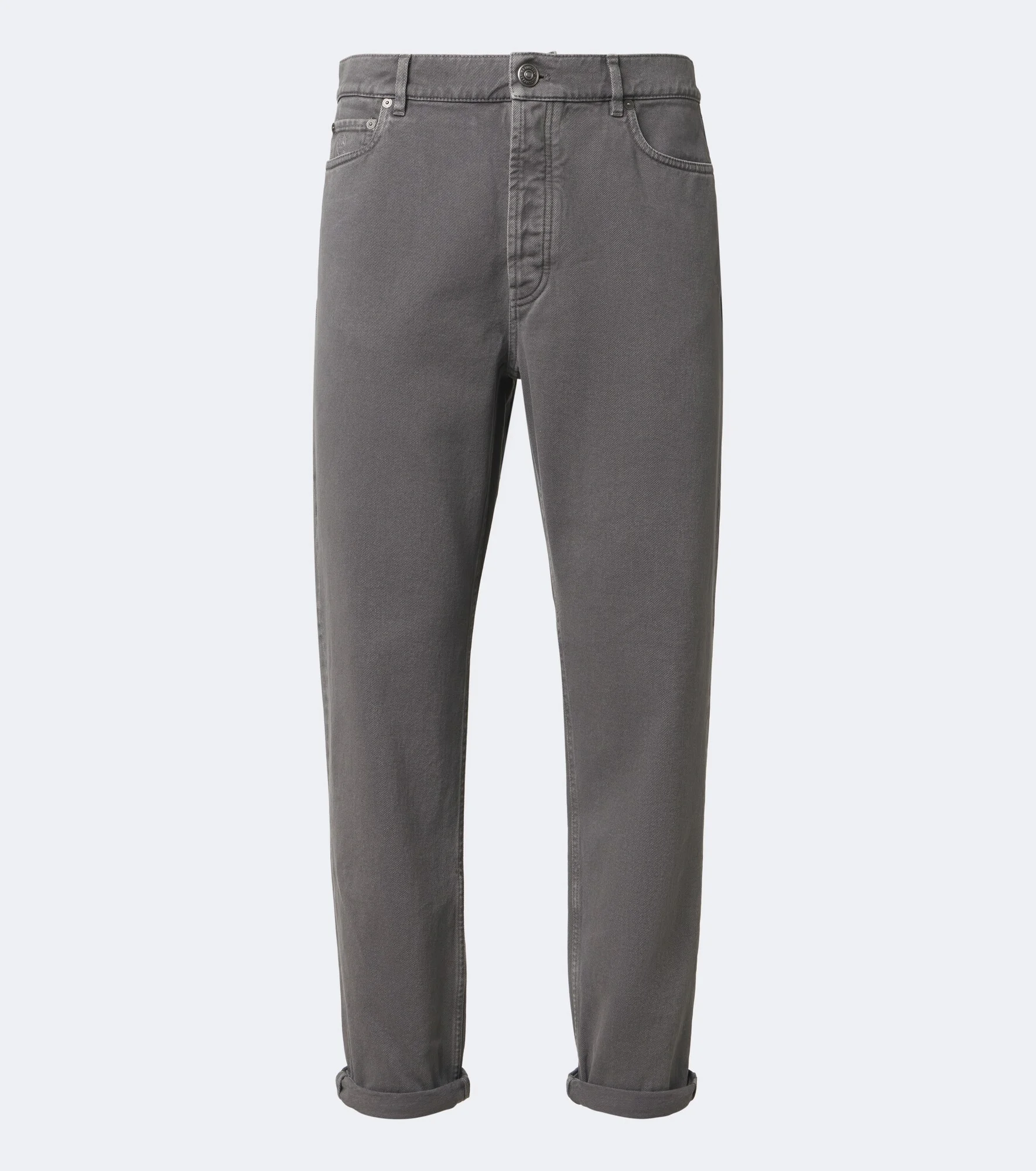 Leather-trimmed straight jeans - 1