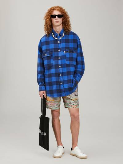 Palm Angels CURVED LOGO CHECKED SHIRT outlook