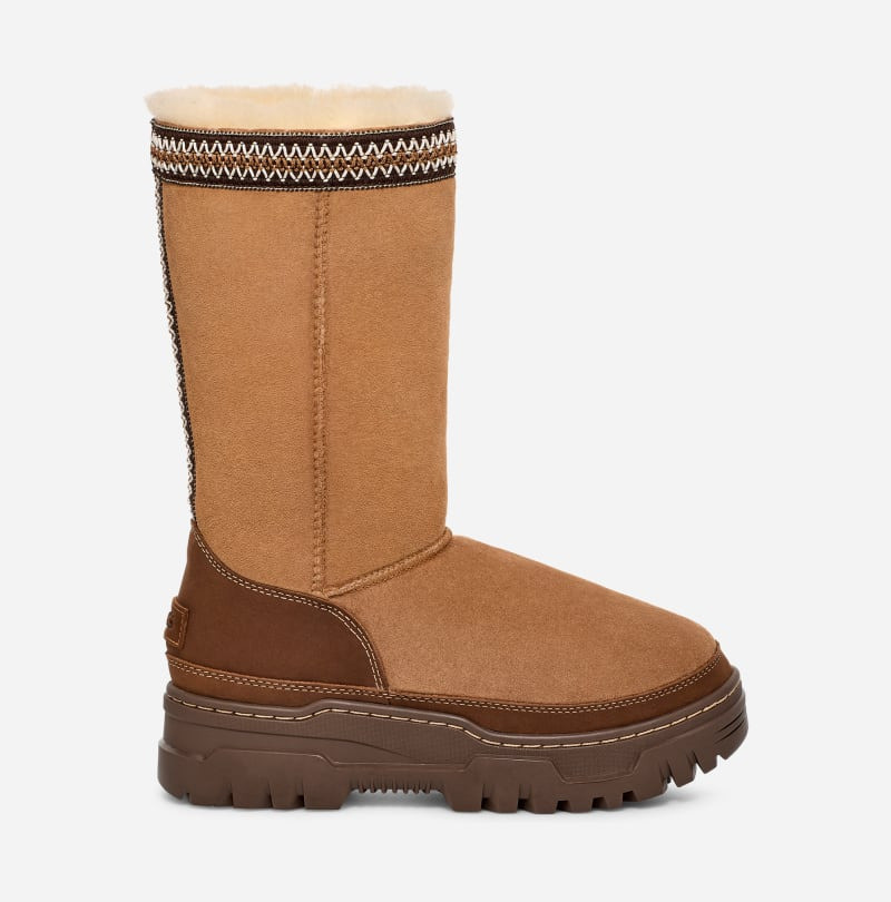 ® Women's Classic Tall TrailGazer Sheepskin Classic Boots in Chestnut 1