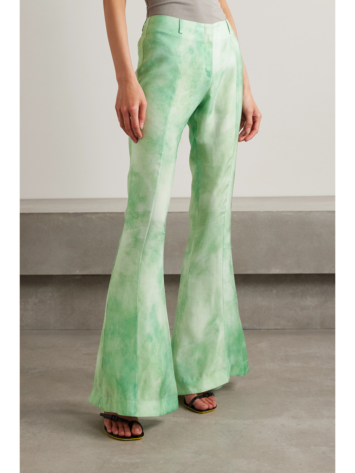 Flared Tie-dyed Twill Pants - 4