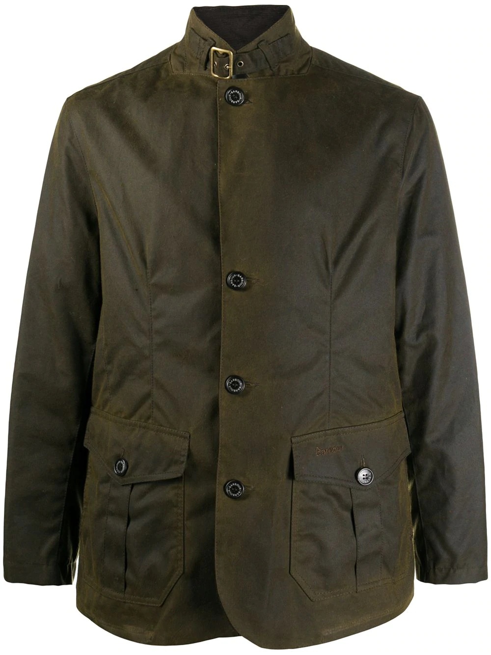 wax coated high-neck jacket - 1