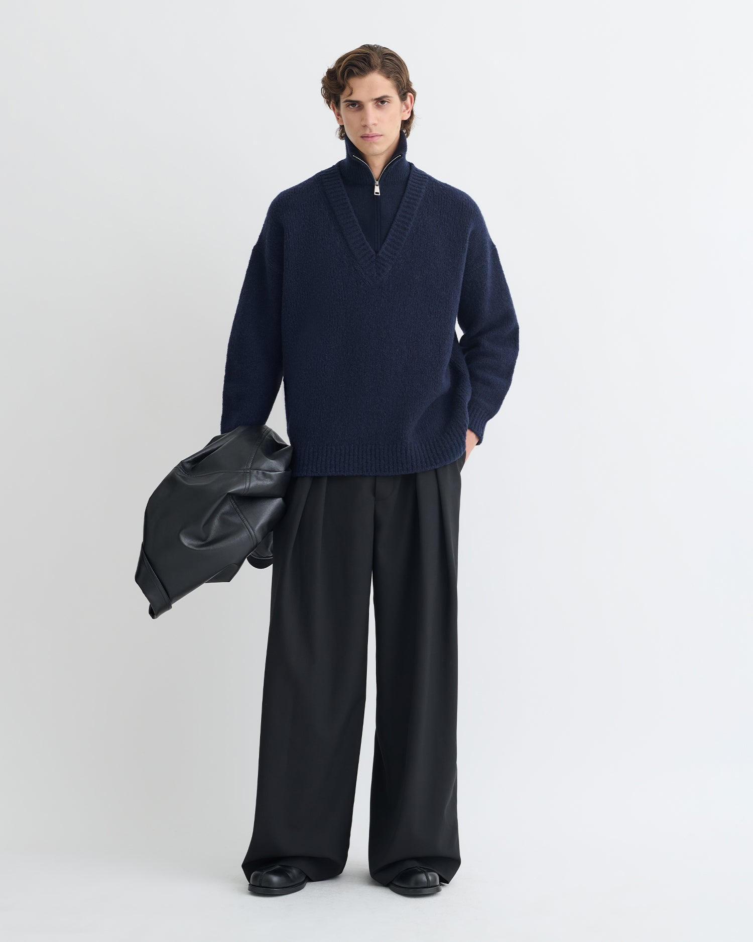 Contrast Brushed Merino Sweater - 7