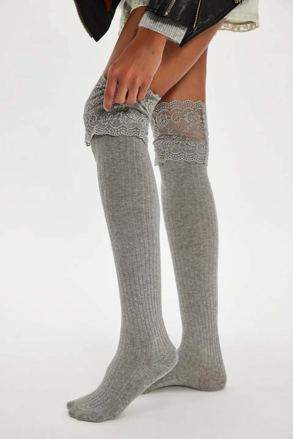 Viola Lace Over-The-Knee Socks - 1