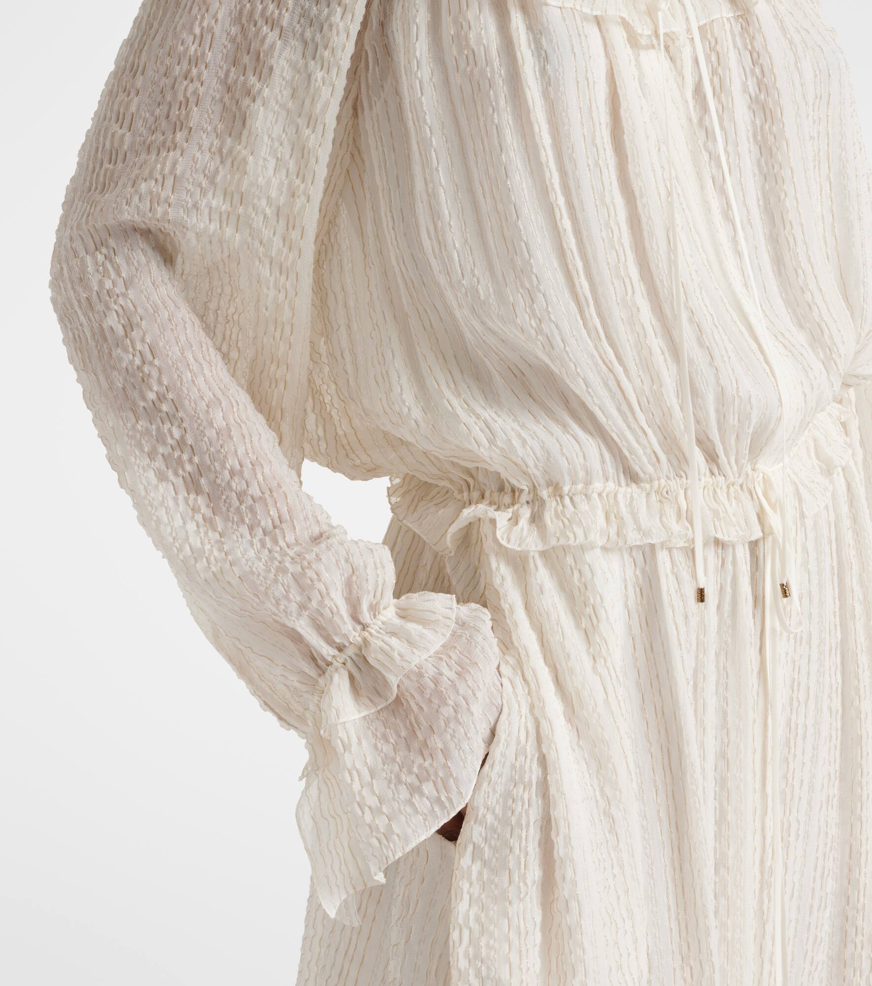 Ruffled silk-blend crêpe maxi dress - 5