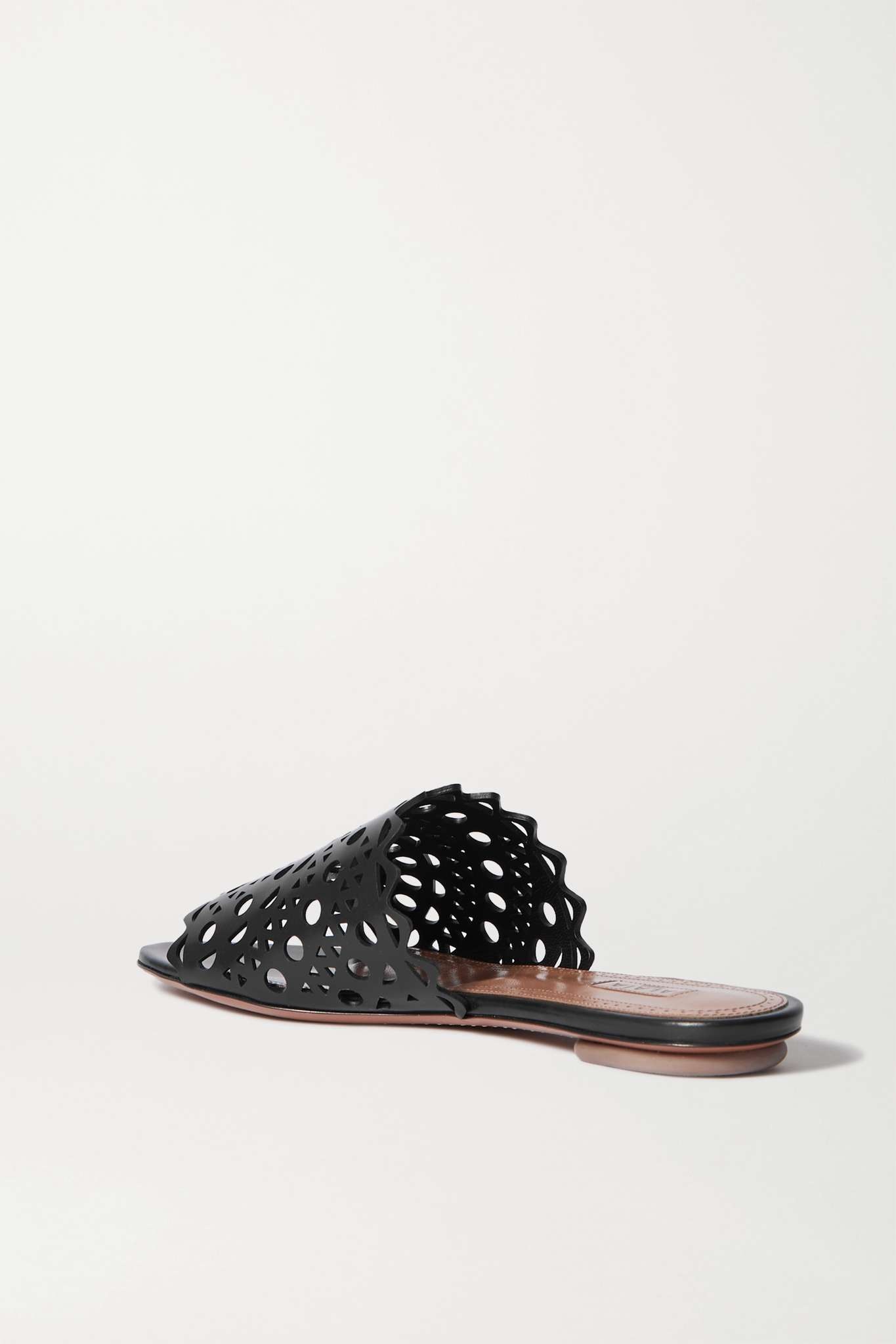 Laser-cut suede slides - 4