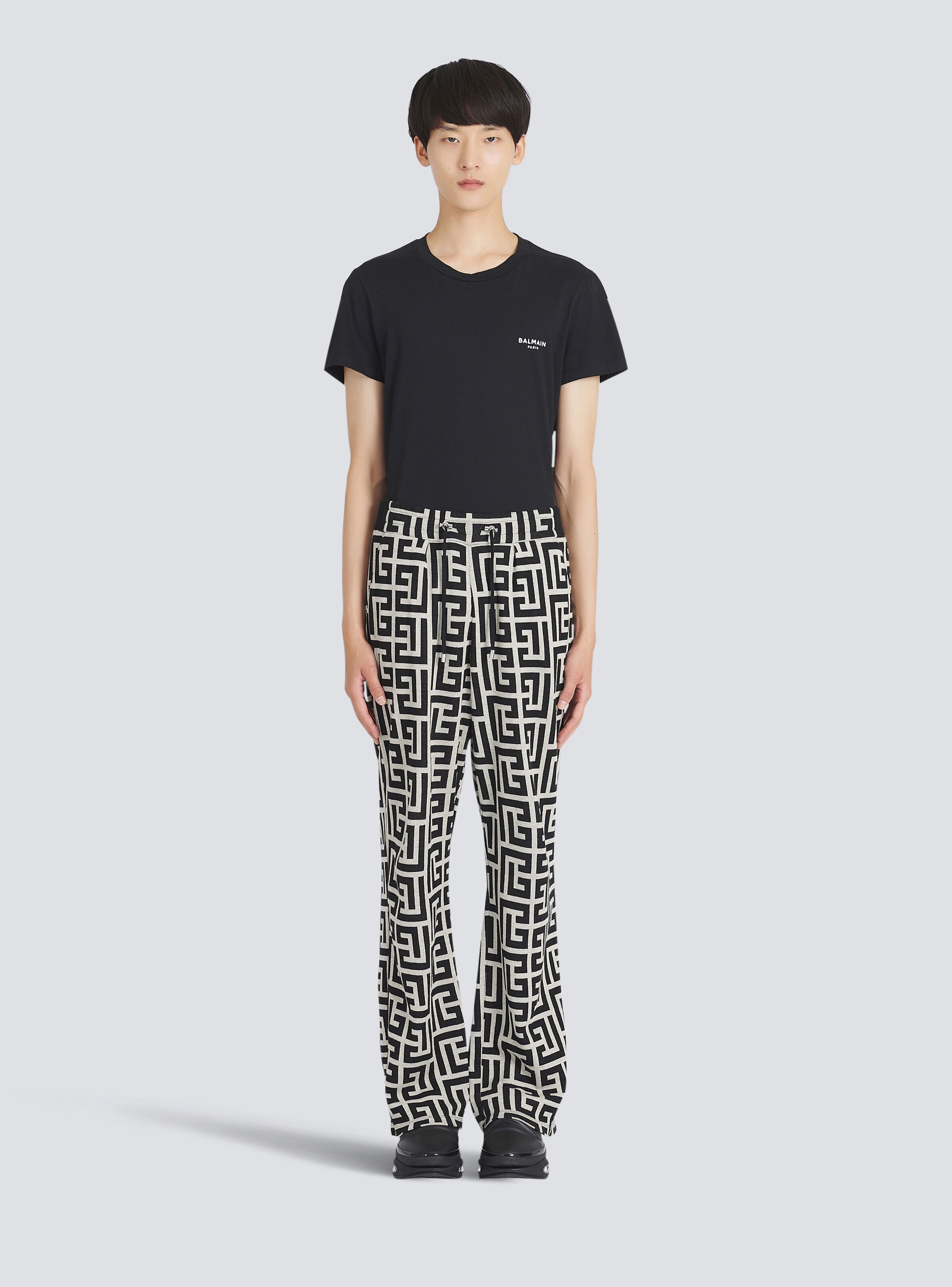 Wide jacquard Balmain monogram pyjama pants - 3