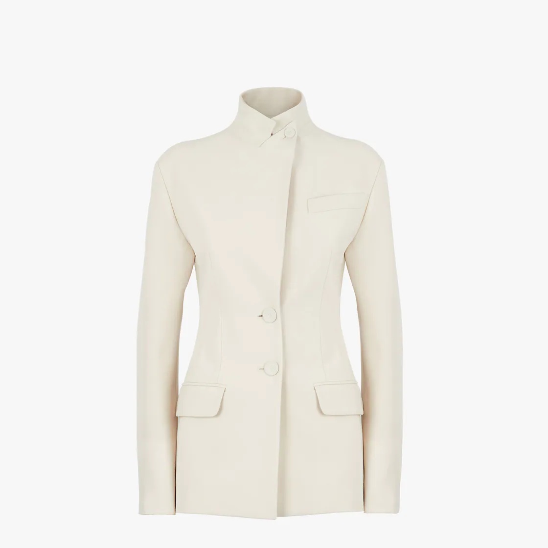 White grain de poudre wool jacket - 1
