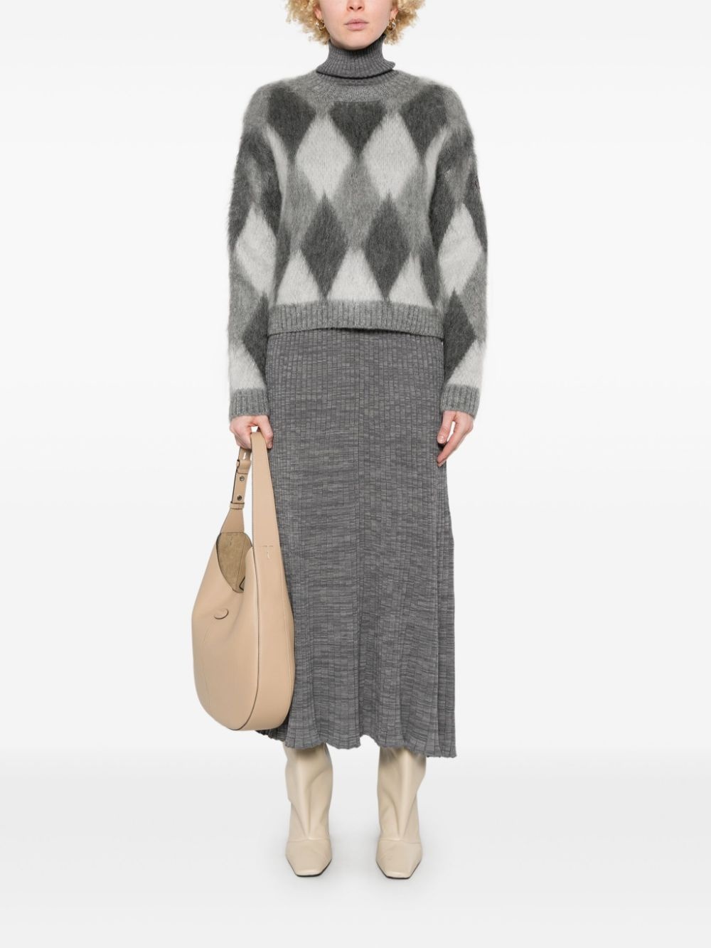 argyle-check sweater - 2