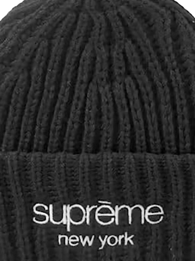 Supreme ribbed logo beanie hat outlook