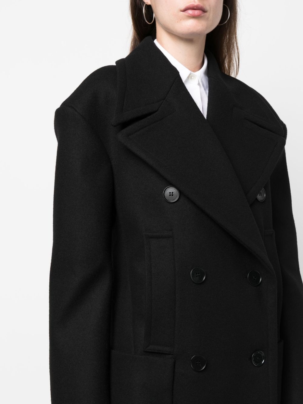 wool double-breasted coat - 5