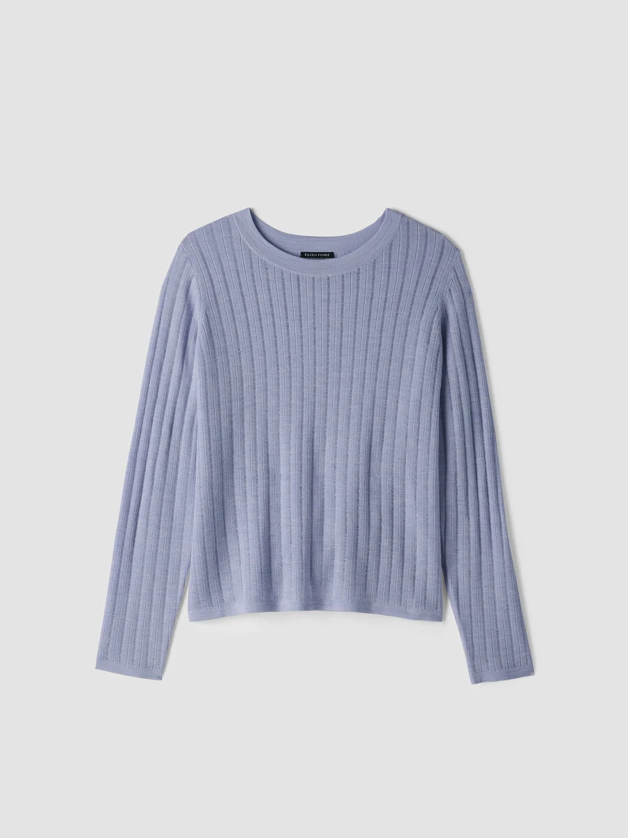 Superfine Merino Crew Neck Top in Regenerative Wool - 1
