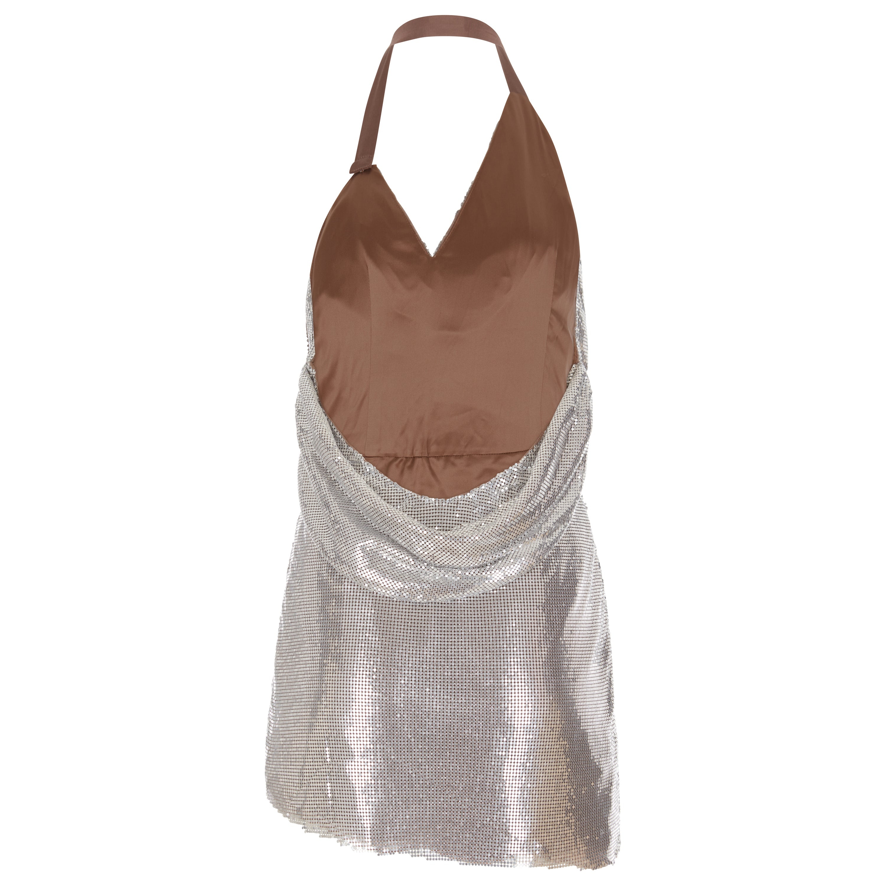 Chain Mail Cowl Mini Dress - 2