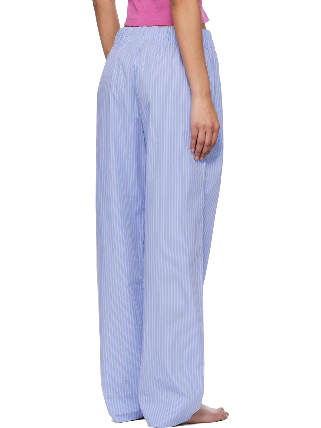 Blue & White Poplin Pyjama Pants - 3