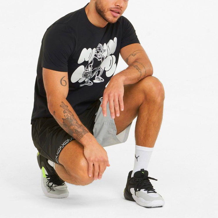PUMA Qualifier Basketball Short Sleeve T-Shirt 'Black White' 532106-12 - 5