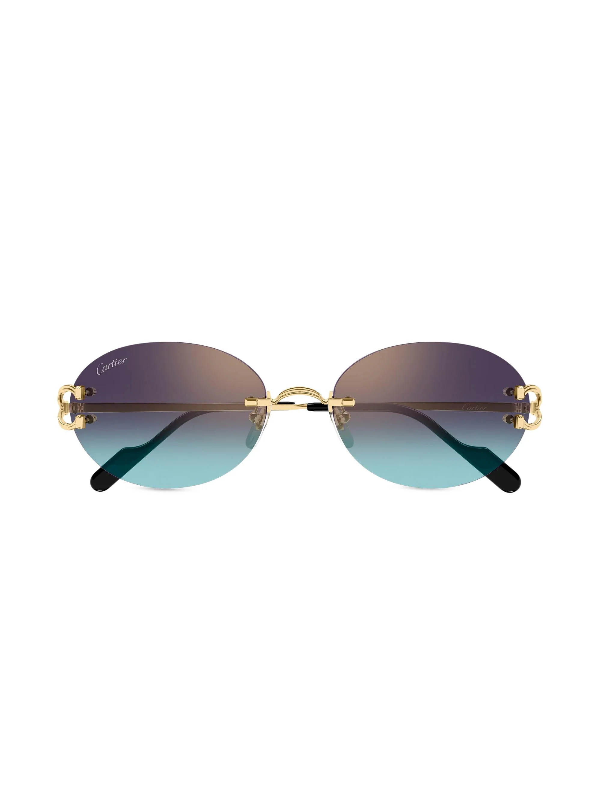 Women's C Decor 55MM 24K-Gold-Plated Oval Sunglasses - Gold Blue - 1