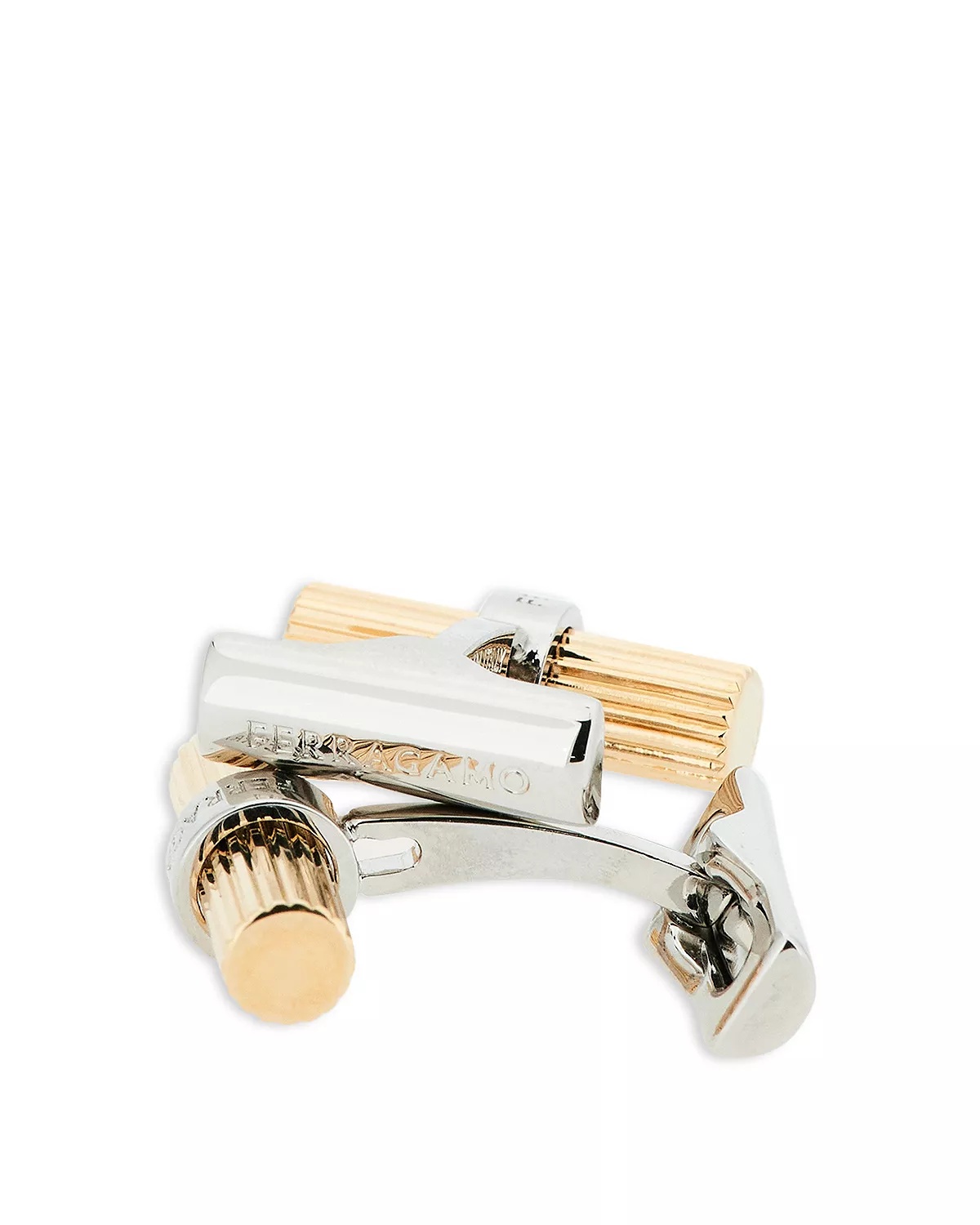 Men's Two Tone Cylindrical Cufflinks - 2