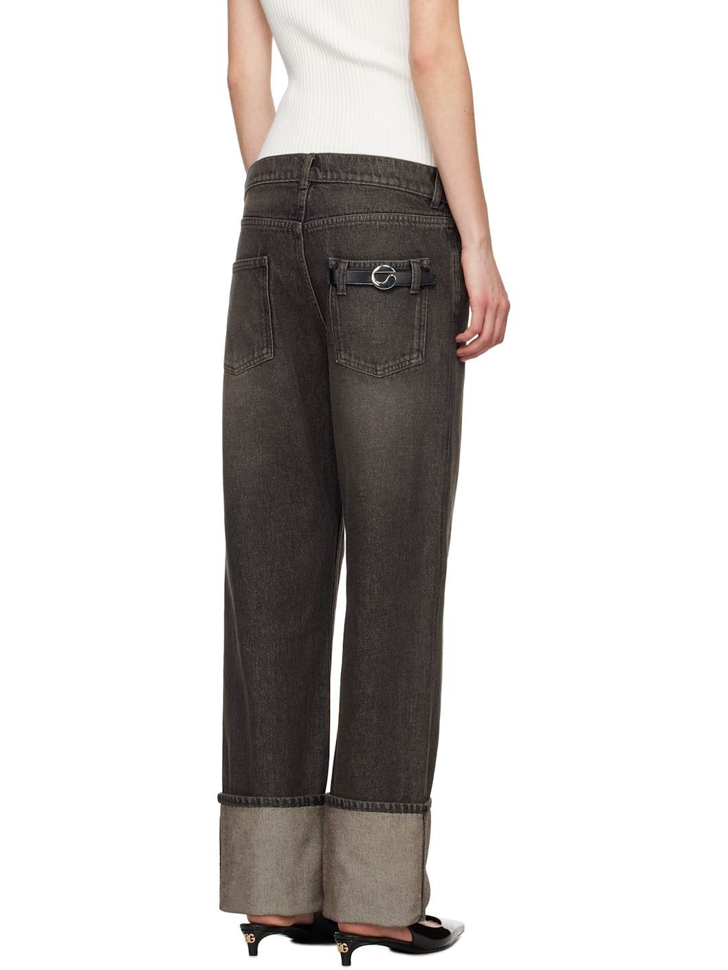 Black Denim Boyfriend Jeans - 3