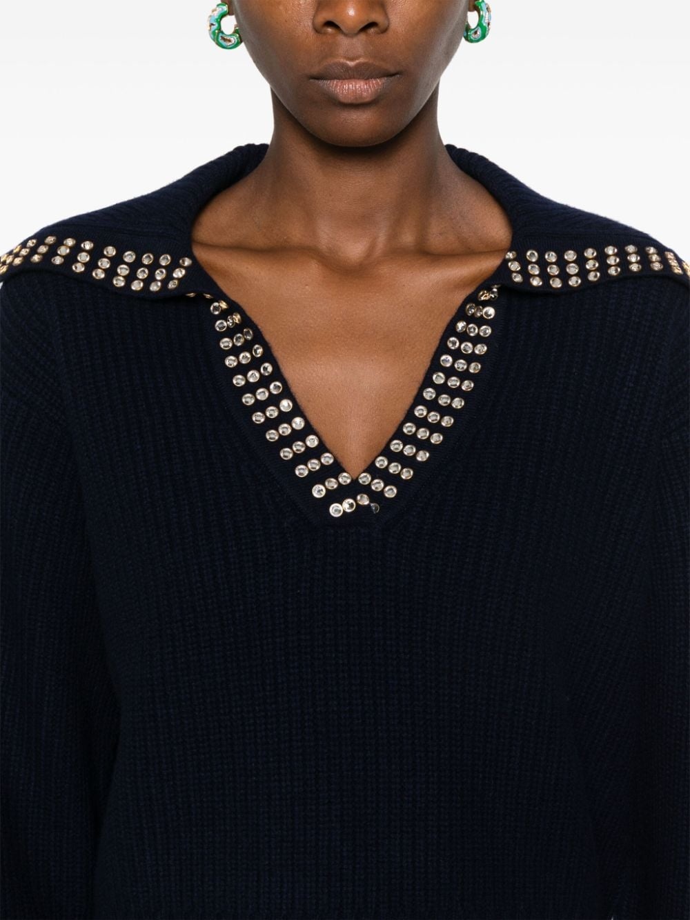 crystal-embellished wool jumper - 5