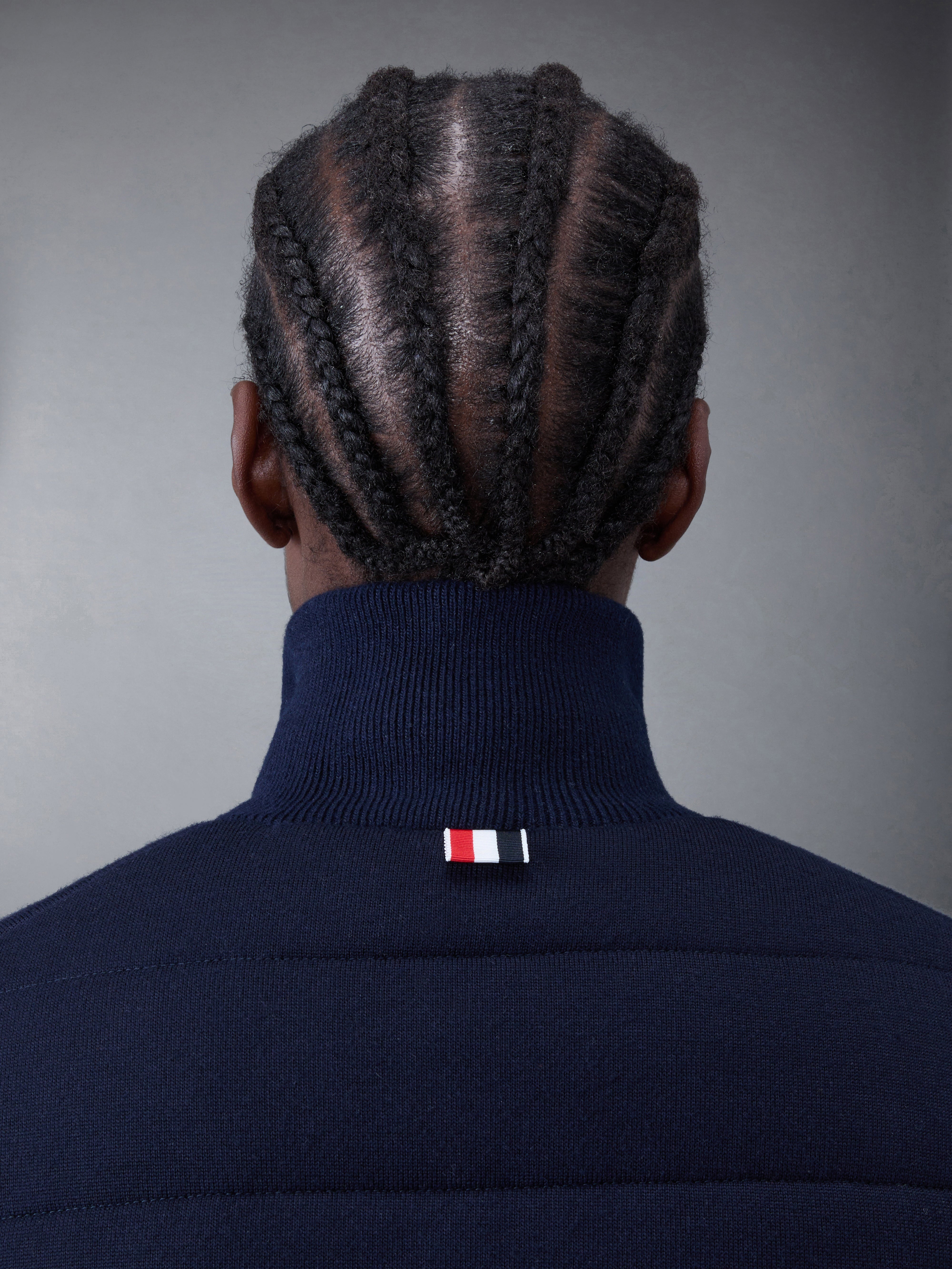 FINE MERINO AND JERSEY REVERSIBLE DOWN 4-BAR FUNNEL NECK JACKET - 6