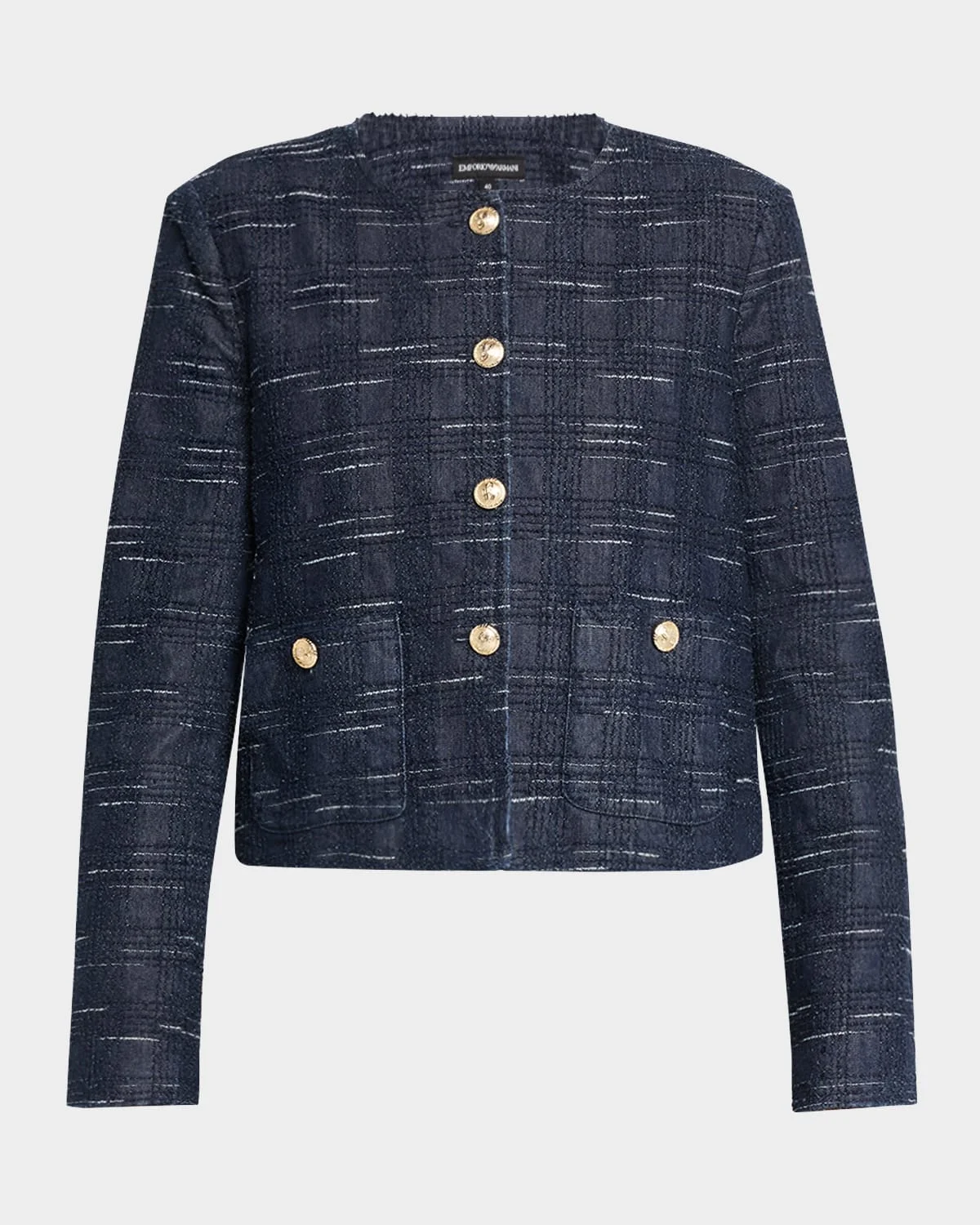 Button-Down Denim Jacquard Jacket - 1