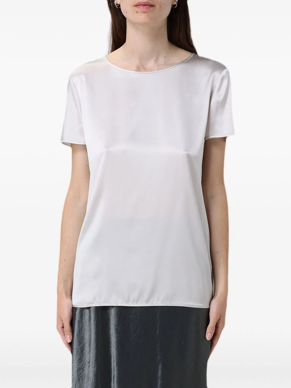 short-sleeve satin T-shirt - 1