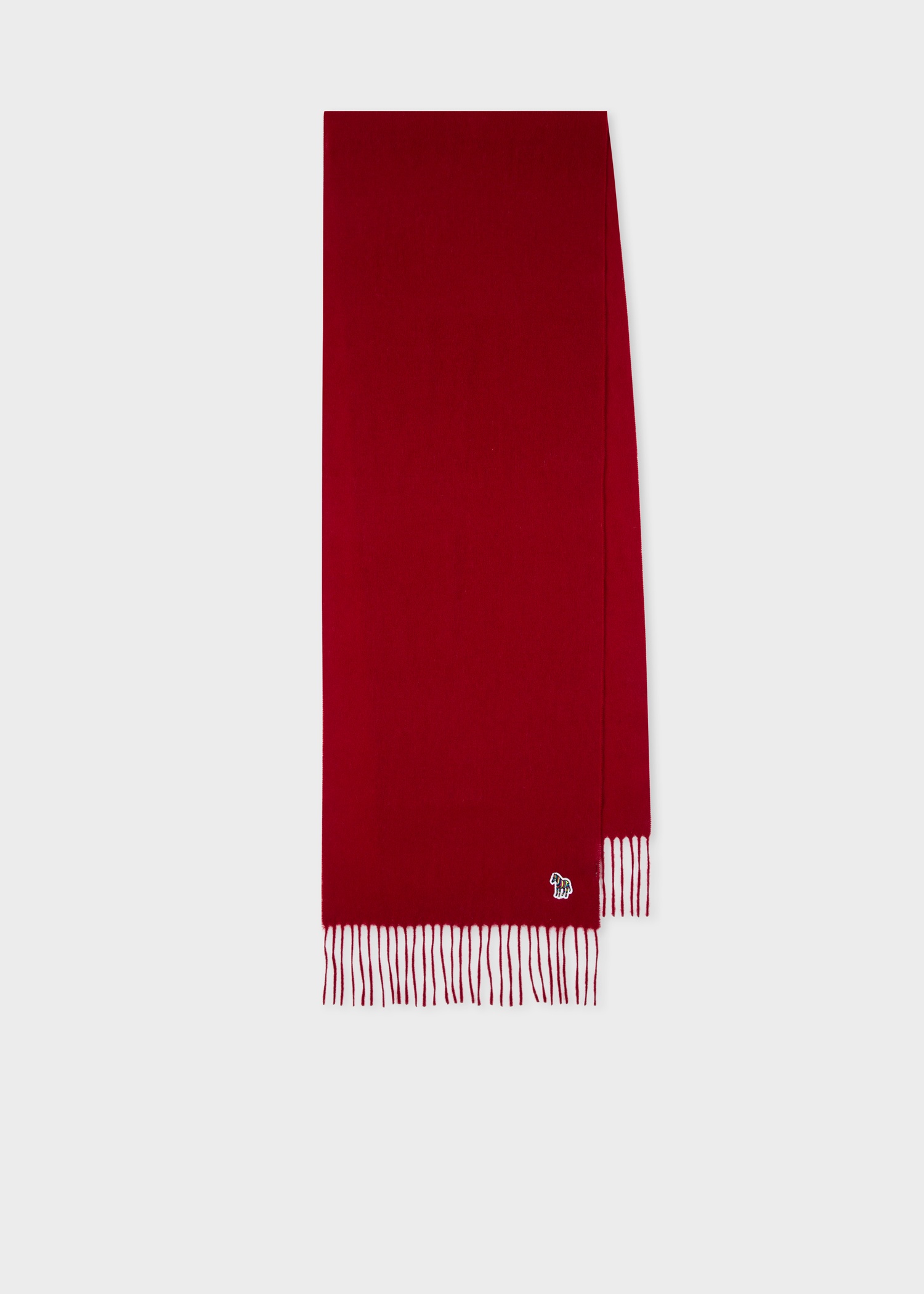 Red Lambswool Zebra Scarf - 1