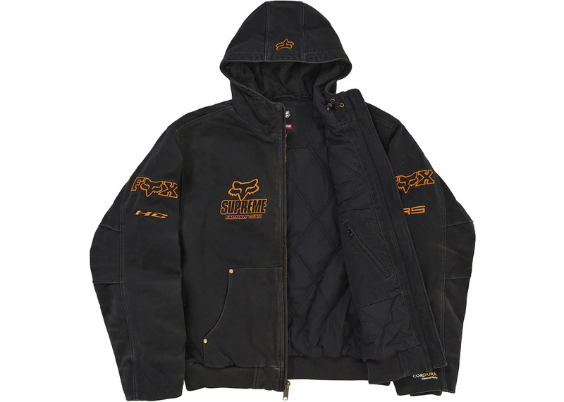 Supreme Supreme Fox Racing Hooded Work Jacket Black outlook