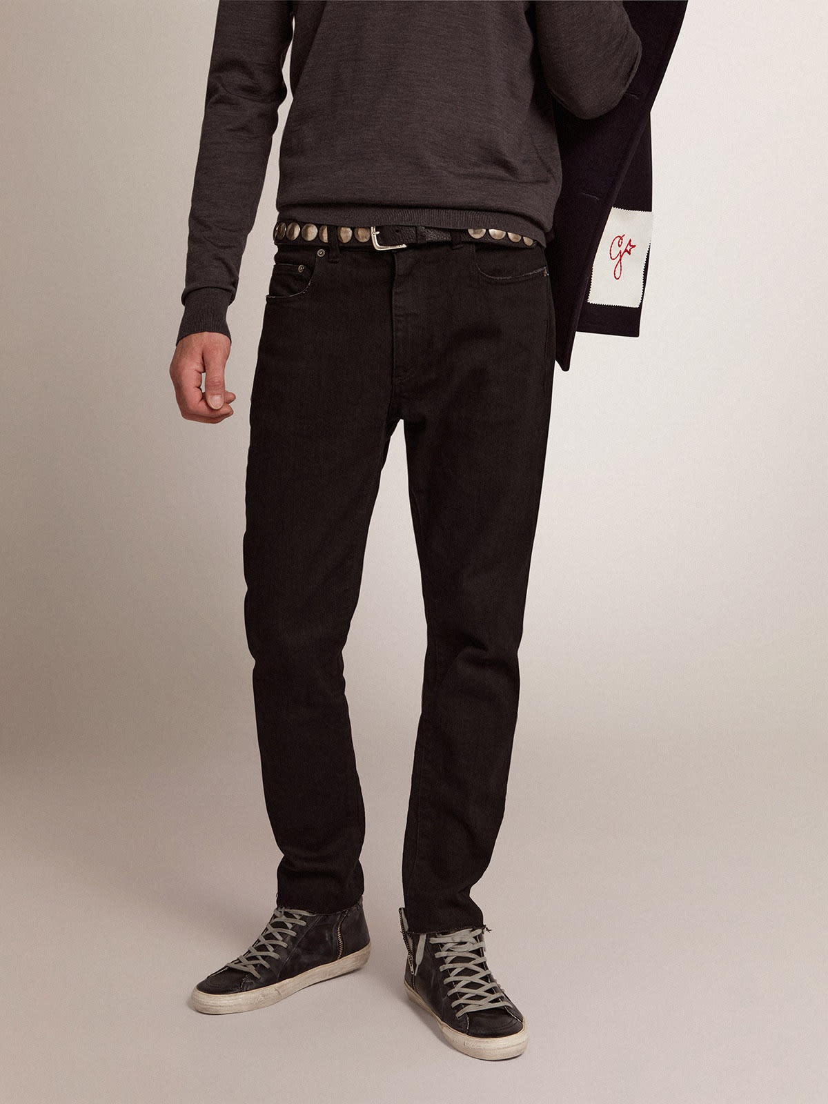 Men's black skinny jeans - 2