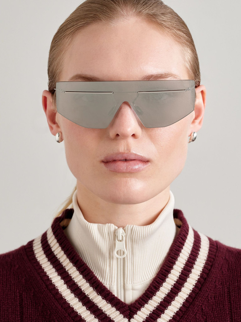 Prada D-frame silver-tone sunglasses Silver outlook