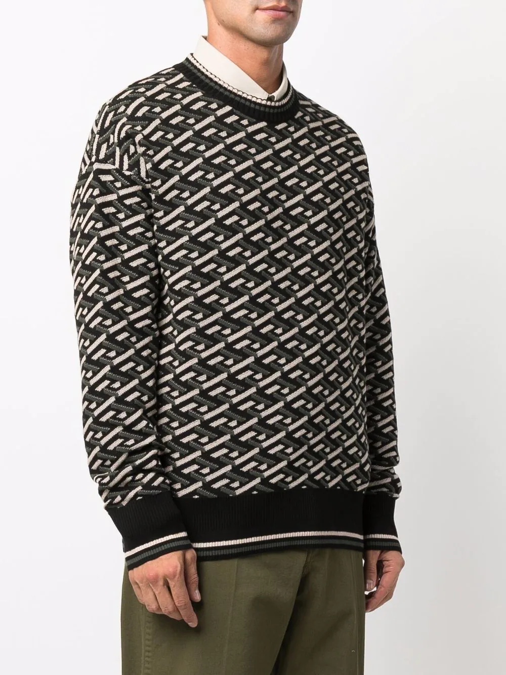 La Greca geometric pattern jumper - 3