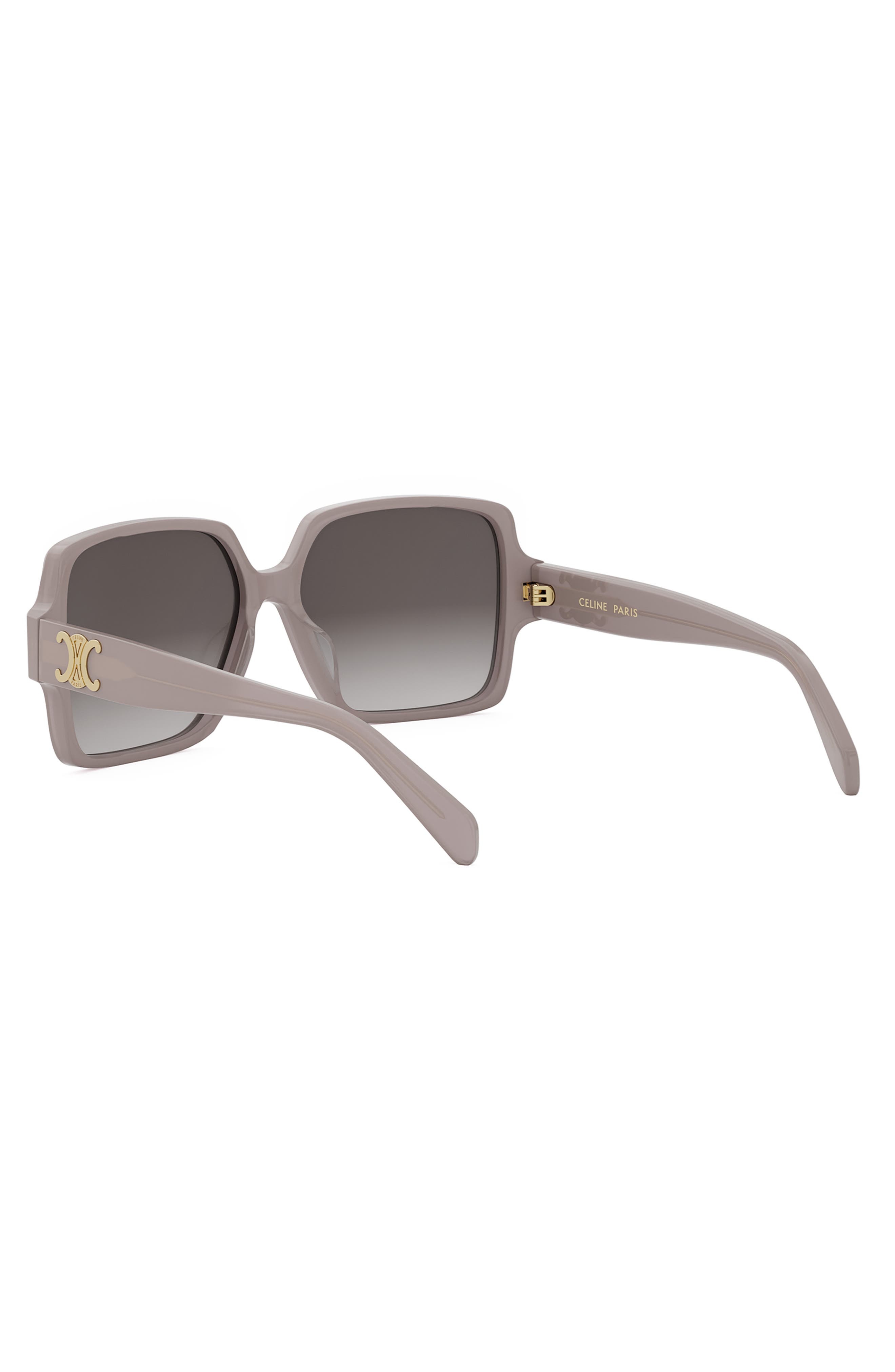CELINE Triomphe 60mm Square Sunglasses in Shiny Light Brown /Brown at Nordstrom - 6