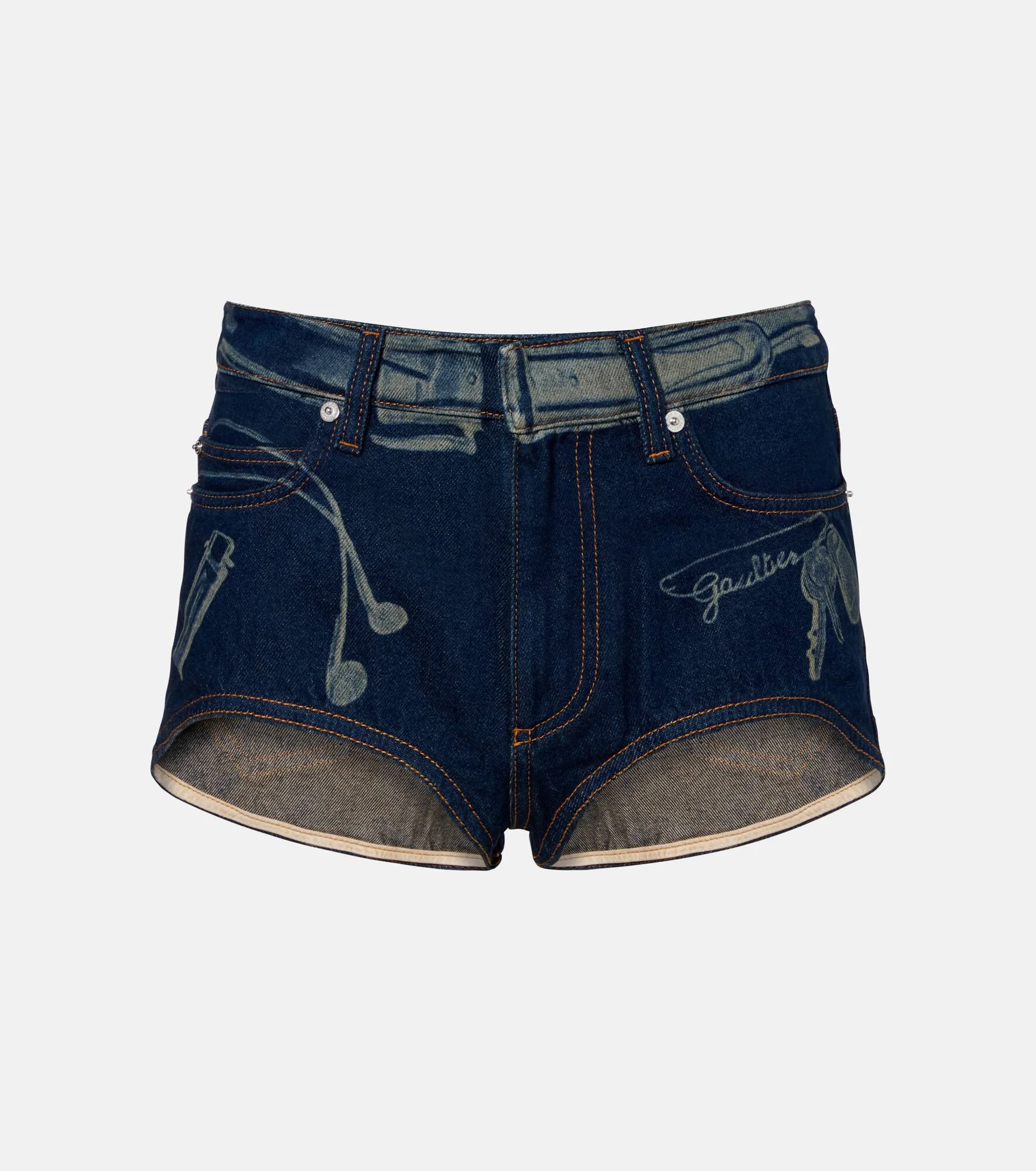 Trompe-l'œil denim shorts - 1