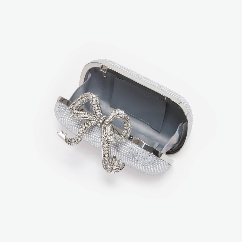 self-portrait Silver Rhinestone Bow Clutch outlook