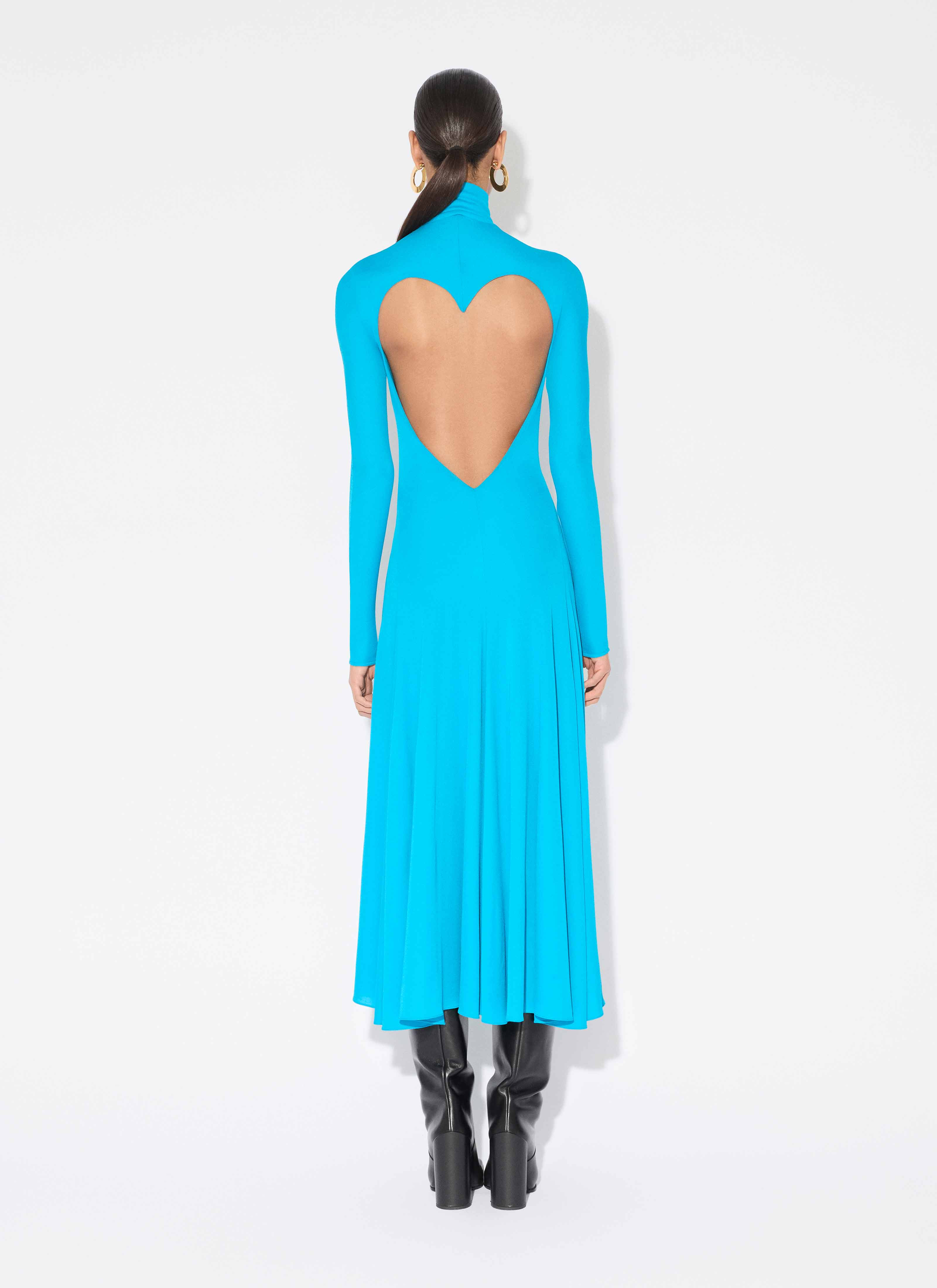 FLUID JERSEY HEART DRESS - 3