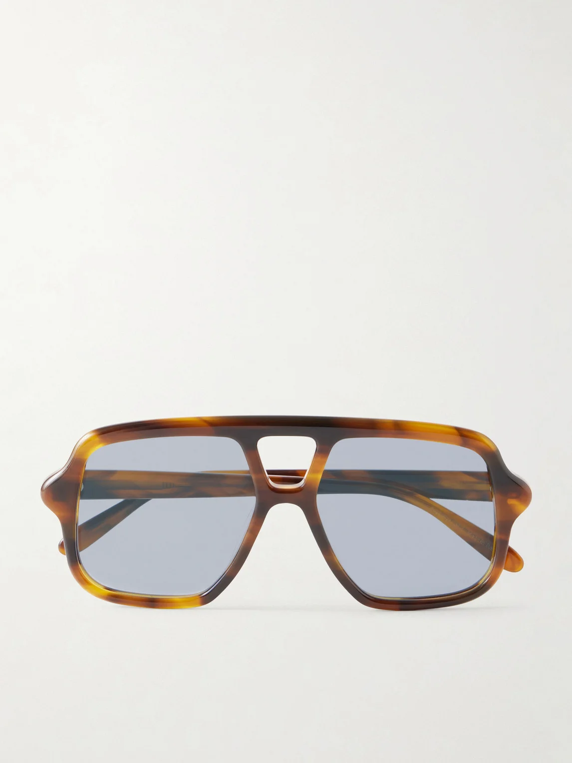 Aviator-Style Tortoiseshell Acetate Sunglasses - 1