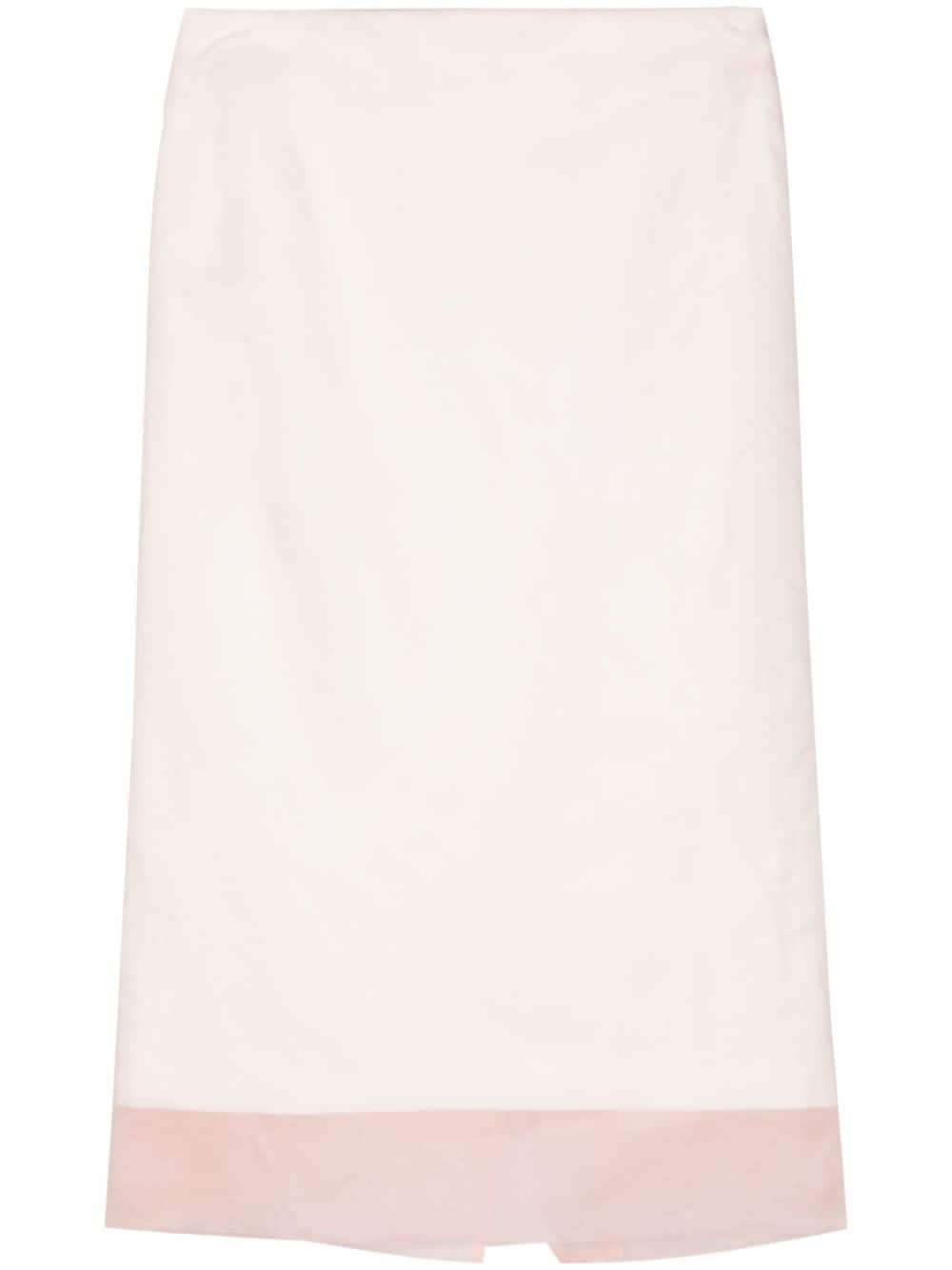 layered-design silk skirt - 1