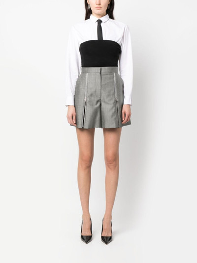Alexander McQueen zip-detail wool mini shorts outlook
