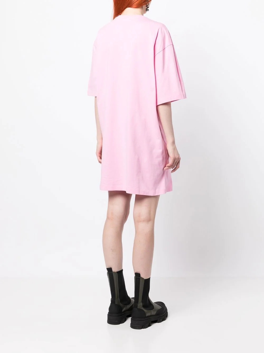 logo-print detail dress - 8
