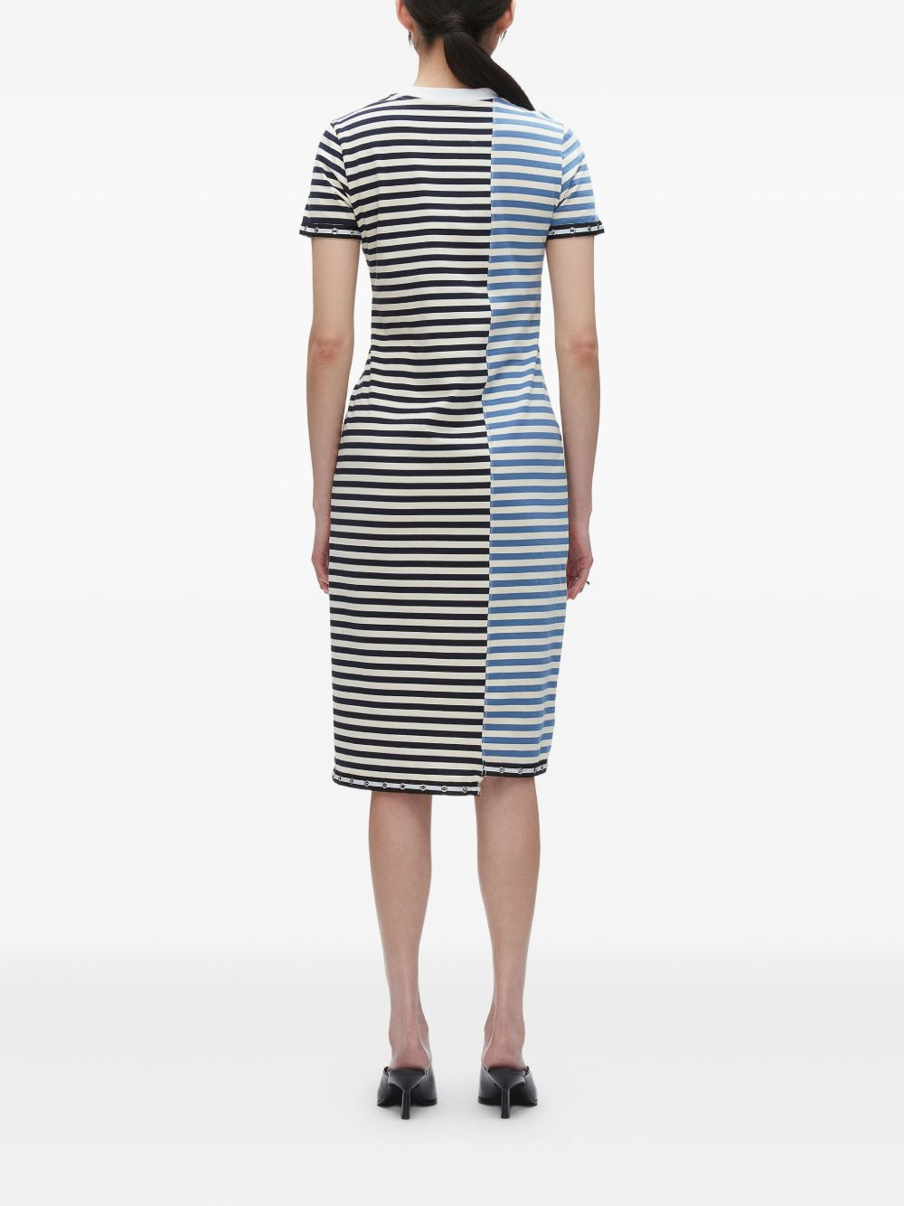 striped panelled midi dress - 4