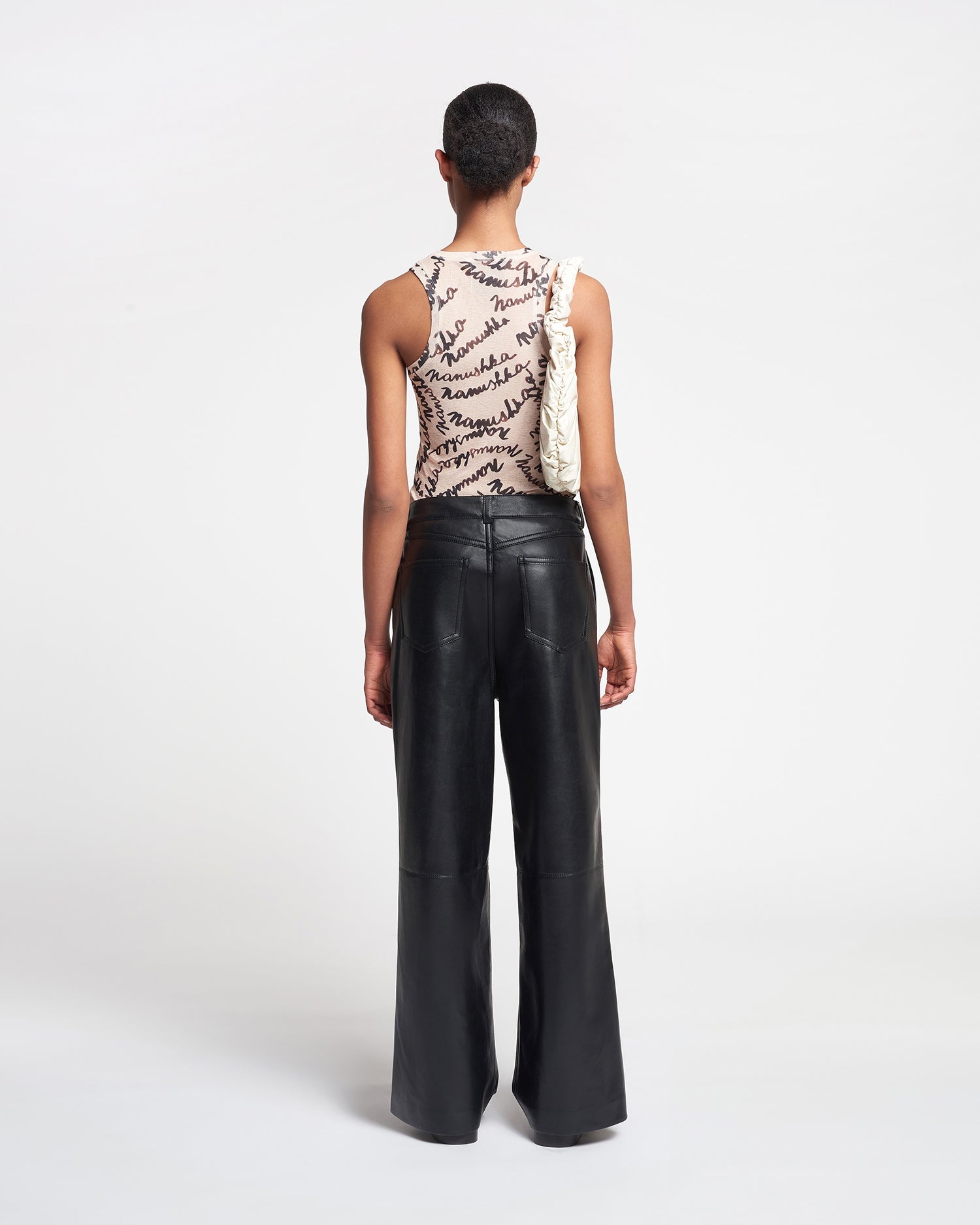 Regenerated Leather Straight-Leg Pants - 5