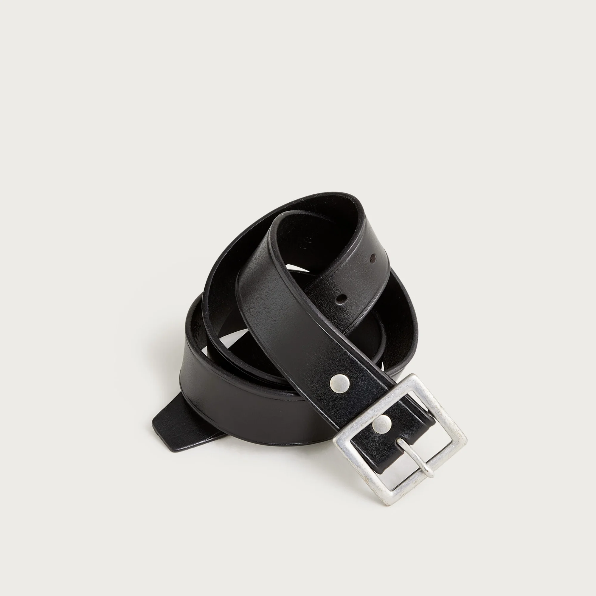 Wallace & Barnes Italian leather belt with square brass buckle - 1