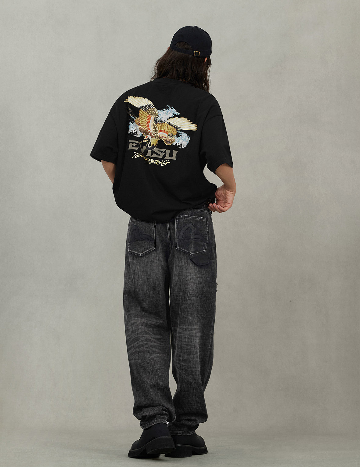 Crane and Logo Print Loose Fit T-shirt - 6