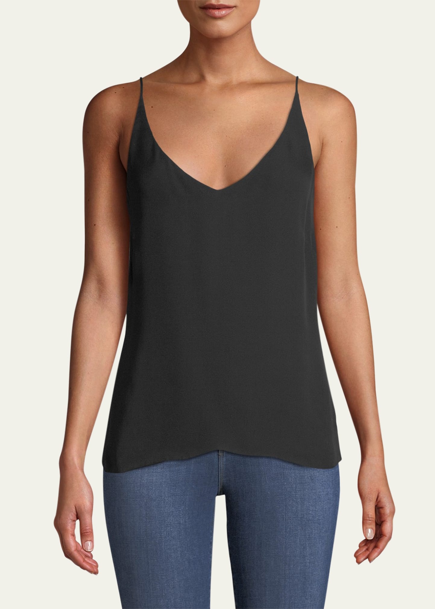 Gabriella Silk V-Neck Tank - 4