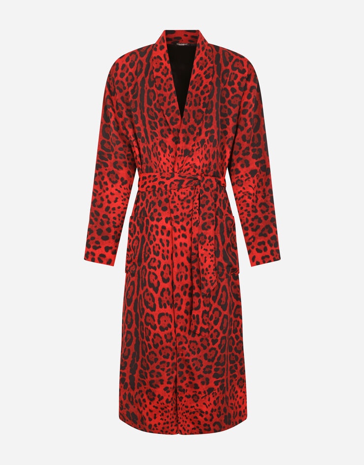 Leopard-print viscose robe - 1