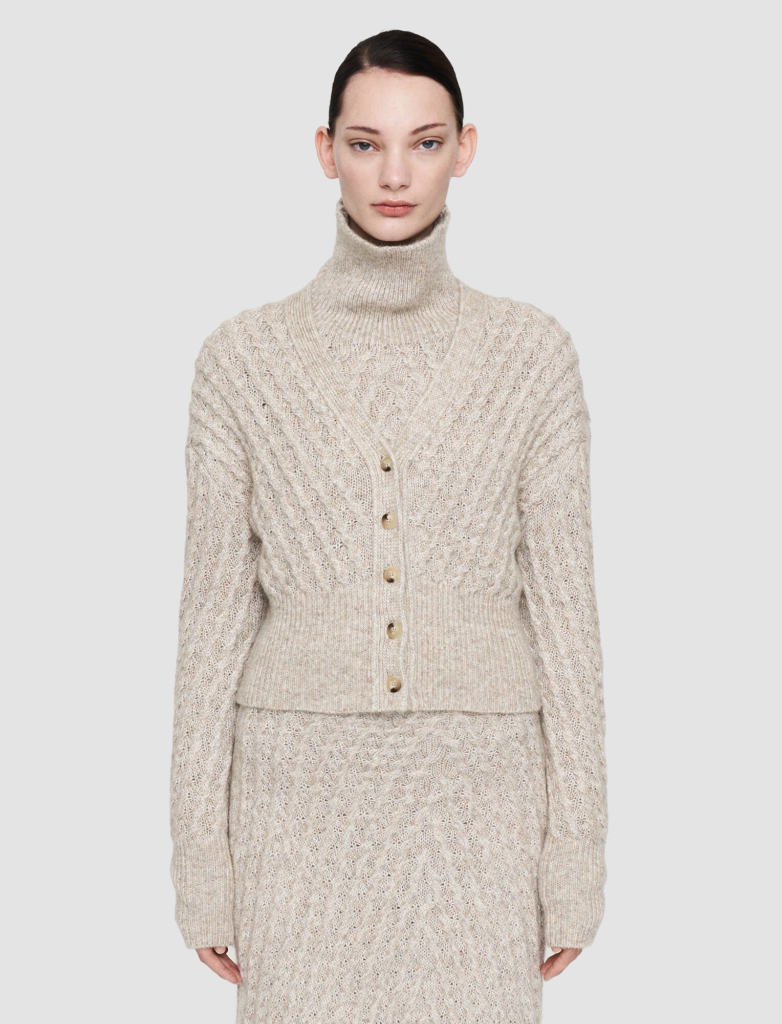 Fuzzy Cable Knit Cardigan - 3