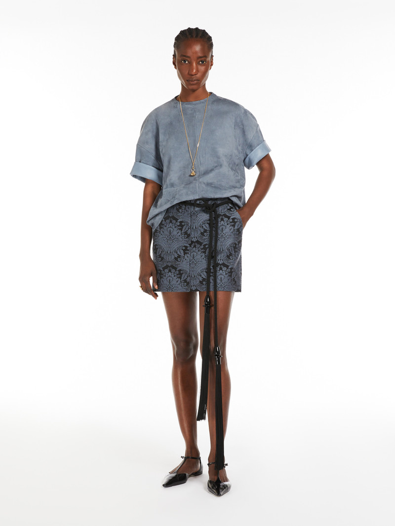 Max Mara POMEZIA Technical wool jacquard miniskirt outlook