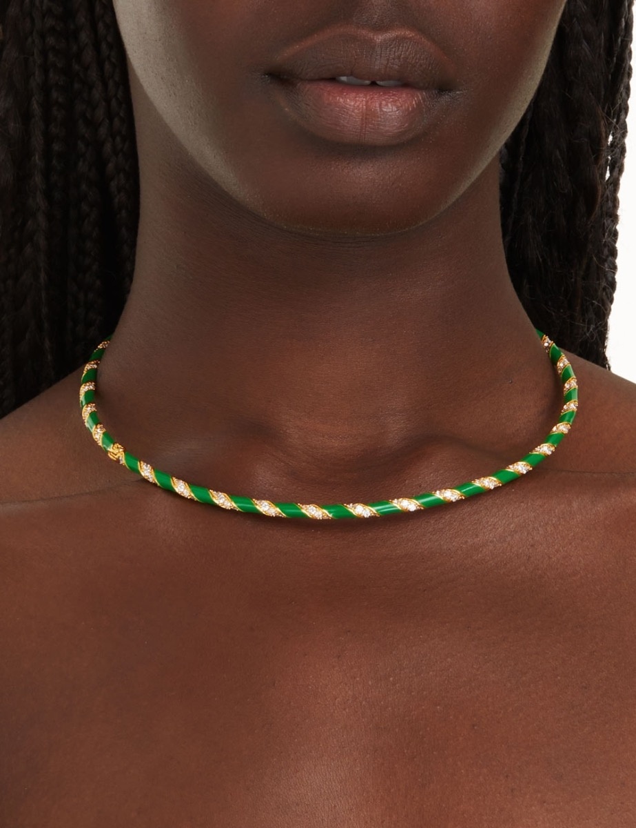 CANDY STRIPE PAVE CHOKER - 2