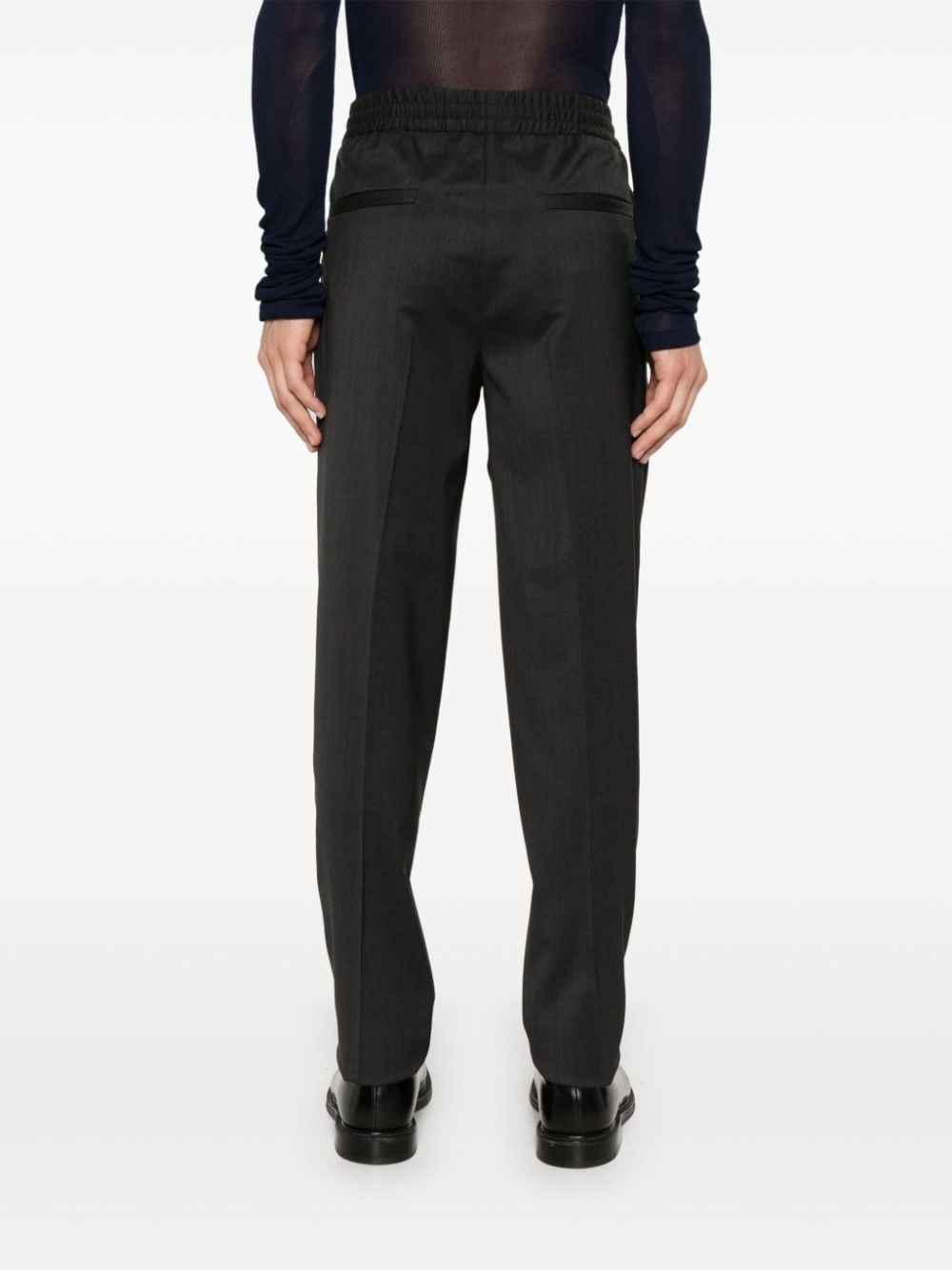 pleat-detail tapered trousers - 4