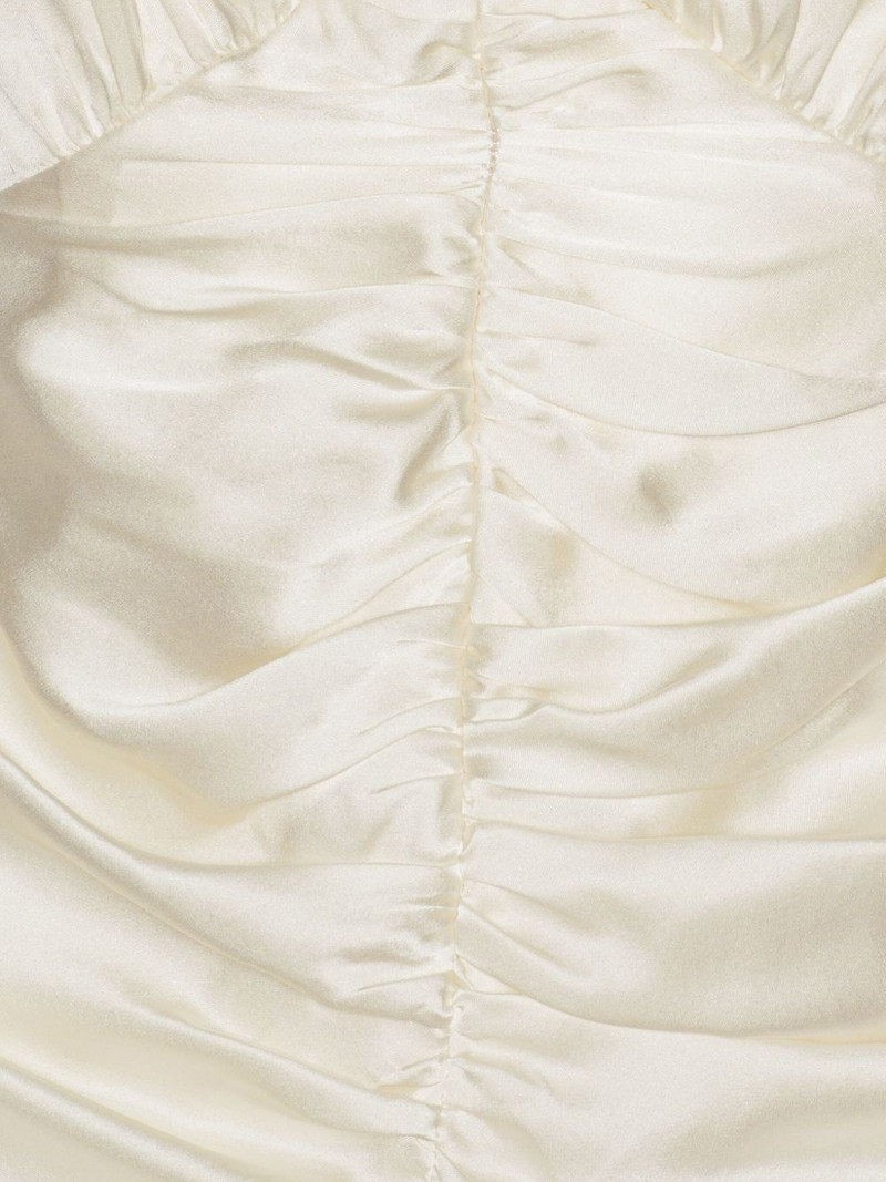 gathered satin mini dress 5